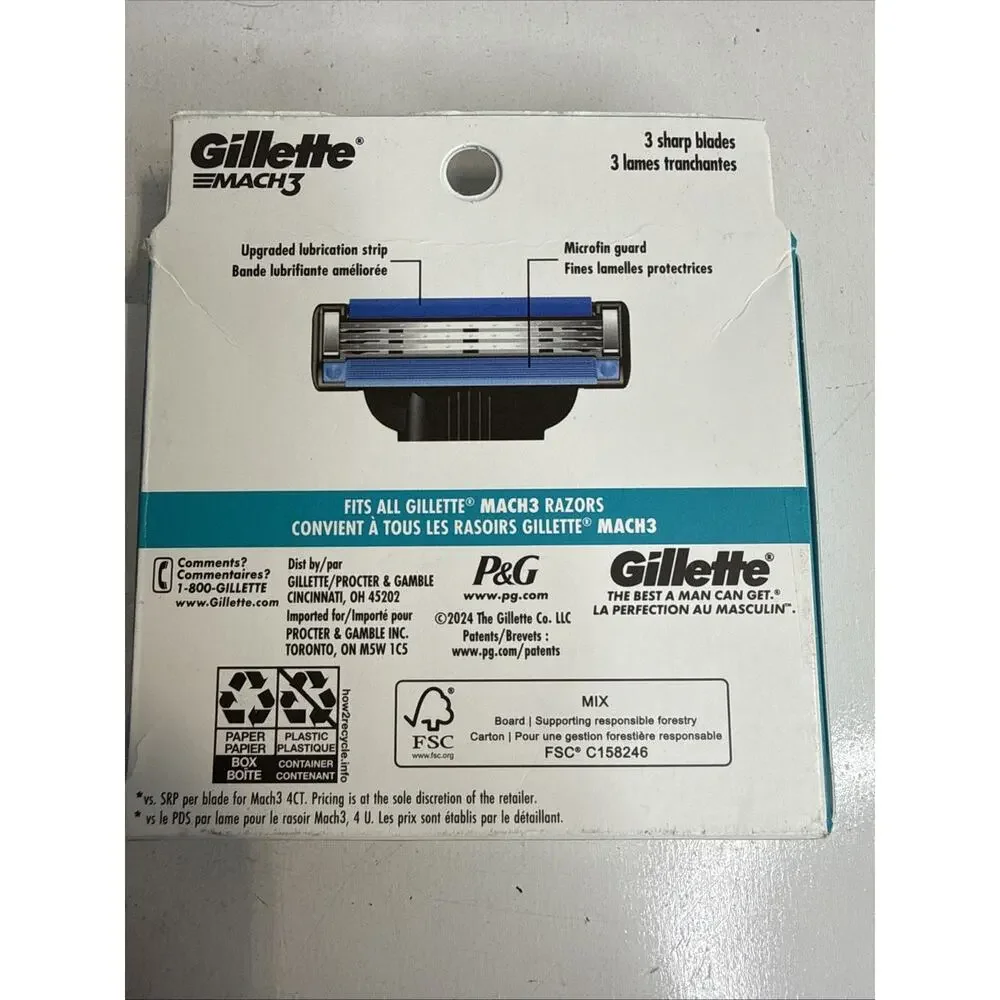 Gillette Mach3 Mach 3 Refill Razor Blades Pack of 10